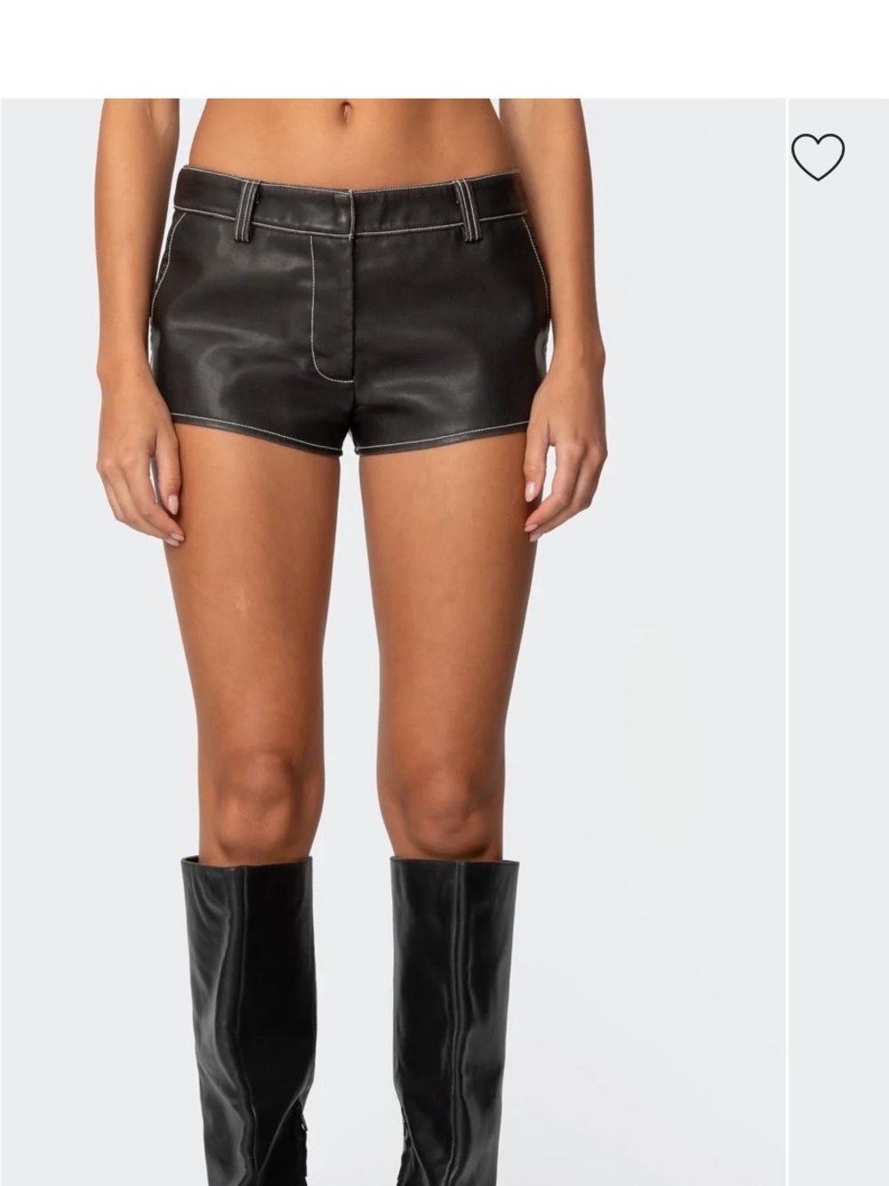 Edikted Blaise Faux Leather Micro Shorts